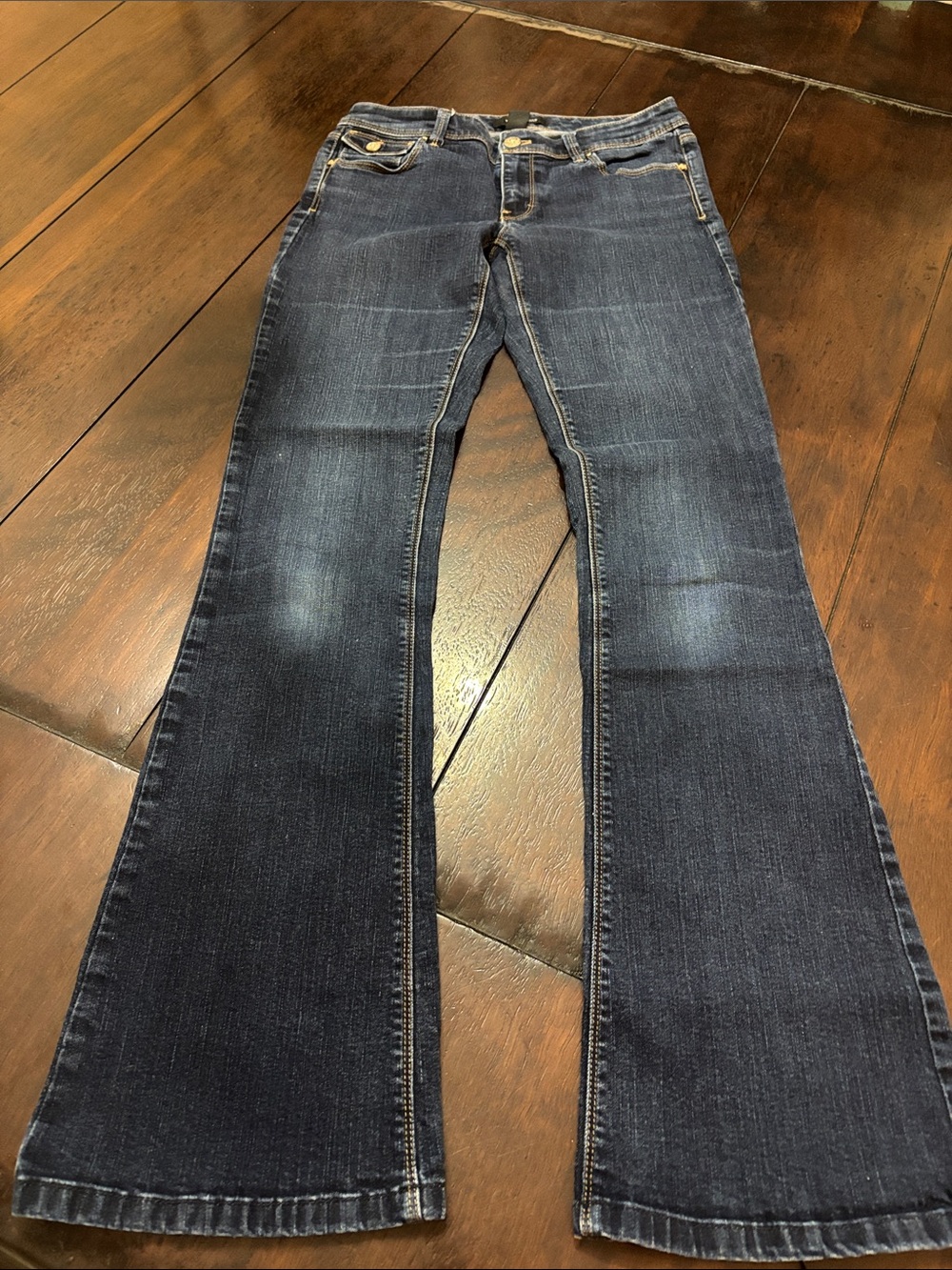 White House Black Market Indigo Skinny Flare Jeans